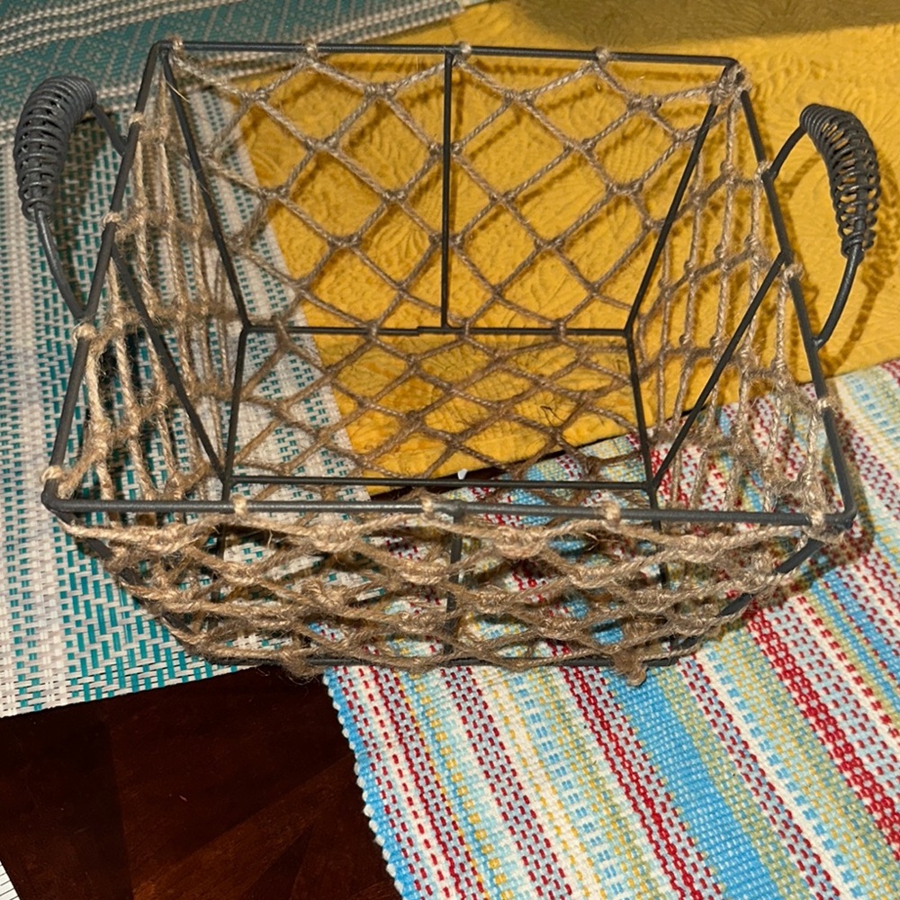 Rustic Wire and Jute Basket